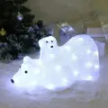 Светодиодная фигура «Медвежья семья» 38×19×19 см, белый акрил, 50 LED, авторежим, 220V