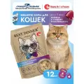 Корм влажный для кошек и котят Бест Диннер (Best Dinner) Холистик мясо филе курица, тунец, кальмары в желе, пауч (70гр*12гр)