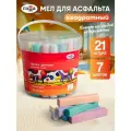 ГАММА Мелки для асфальта Мультики, 21 шт, 6 цветов, красный