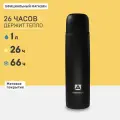 Термос для чая 1 л Арктика 102 черный нержавеющая сталь с кружкой