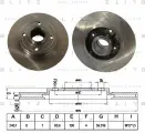 Диск тормозной задний 2 шт для Рено Клио, 3, Меган 2, Твинго 2 BS0371 BLITZ