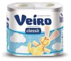 Туалетная бумага Veiro Классик, 2-слоя, 4 рулона, 6 уп