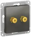 Аудиорозетка двухместная, сталь, Schneider Electric AtlasDesign