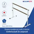Хореографический станок мобильный Евро-1000 2-рядный с регулируемой высотой White в сборе