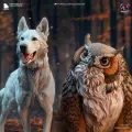 Фигурка коллекционная, Шкряб и медвесыч (Scratch & Owlbear), 139 мм