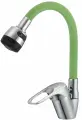 Смеситель для кухни с высоким гибким силиконовым изливоми и 2-х режимной лейкой D-lin D150628-5T, зеленый