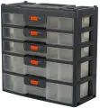 Органайзер вертикальный BLOCKER серия Expert, со съёмными разделителями, 5 секций, (серо-свинцово/оранжевый)