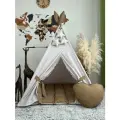 Вигвам для детей с ковриком, серый с коричневым. SWEET HOME for kids