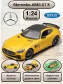 WELLY машинка металлическая коллекционная масштабная модель 1:24 Mercedes-Benz AMG GT R желтый