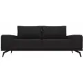 Прямой диван Нео, Велюр, Черный, Ящик для белья, 245х100х80 см