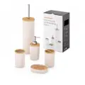 Набор аксессуаров для ванной комнаты Альтернатива Бамбук, 5 предметов, бежевый