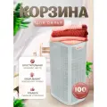 Плетёная корзина для белья сборная Лён 100 л (43х32.1х80 см) серый