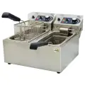 Фритюрница LILOMA FLT 6+6 со съемной чашей 6л+6л, фритюрница профессиональная двойная для кафе, ресторана, 4кВт