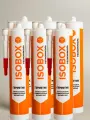 Герметик технониколь ISOBOX, силиконовый, универсальный, бесцветный, 2800 г, 6 шт