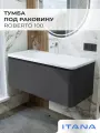 Тумба под раковину в ванную, тумба для ванной Итана Roberto 100 992х453х400 подвесная Графит