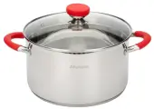 Кастрюля с крышкой AZIMUT 24х13.5см 5.8л, ATTRIBUTE STEEL, для всех видов плит, для индукции