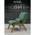 Кресло для отдыха левита от Мягкой Посадки без подлокотников, обивка зеленый велюр