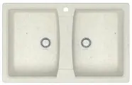 Кухонная мойка AZARIO Elmas 780х500х190 двойная, искусственный мрамор, цвет хлопок (CS00079898)