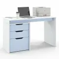 Письменный стол с тумбой, с ящиками Есэндвич S Grand Лаворо 130х60х75 см (Белый/Серенити)