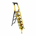 Стремянка Стальная Mandegar Sama Желтого Цвета С 6 Широкими Ступенями , Рабочая Высота 3.45 М, Нагрузка 150 Кг.