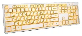 Клавиатура Диалог KK-ML17U White Katana multimedia 104кл. Янтарная подсветка символов и клавиш - белая 1.6м