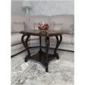 Столик журнальный К-home Кофейный П, МДФ, в классическом стиле, с полкой, цвет орех