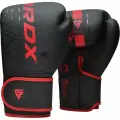 Перчатки тренировочные RDX F6 черный/красный матовый, вес 6 oz