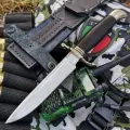 Нож Финка НКВД из кованой стали 95x18 с литьем из мельхиора, рукоять из морёного граба
