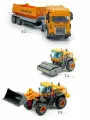 Фура грузовик оранжевая в песочницу с погрузчиком и катком - свет и звук