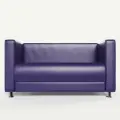 Диван прямой офисный из эко кожи с подлокотниками Пауза (Фиолетовый 150)