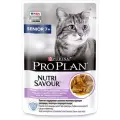 Влажный корм Pro Plan Nutri Savour для взрослых кошек старше 7 лет, нежные кусочки с индейкой, в соусе 85 г х 52шт