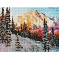 Алмазная мозаика Белоснежка Горные склоны / Набор алмазной мозаики 30х40 см / На подрамнике / Полная выкладка / Снег / Деревья