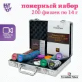 Покерный набор Premium Poker CASH, 200 фишек 14 г с номиналом в чемодане