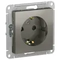 Розетка 1-м СП AtlasDesign 16А IP20 с заземл. защ. шторки механизм сталь | код ATN000945 | Schneider Electric (7шт. в упак.)