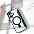 Чехол-книжка Broscorp на Apple iPhone 16 (Айфон 16), премиальный с магнитным кольцом, черный
