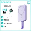 Внешний аккумулятор ROMOSS Magsafe, 20 Вт, 10000 мАч, 15 Вт, WMS10 Purple, 10000 мА-ч
