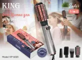 Фен-щетка для сушки волос KING KP-6038 с вращением, 6 насадок / Стайлер для завивки автоматический с ионизацией