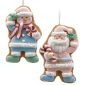 Набор елочных игрушек Санта и Снеговик Джоуи - Новогодняя глазурь 12 см, 2 шт, подвеска