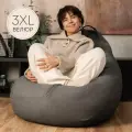 F78 Кресло мешок XXXL стандарт+ Графитовый 3XL Велюр, съемный чехол