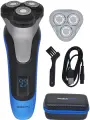 Электробритва, профессиональная электрическая бритва, уход за лицом, Профессиональный уход, Набор, Кейс, LED дисплей, черно-синий