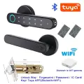 Приложение Tuya SmartLife, умный пароль от отпечатка пальца, RFID-карта, замок, засов с ключом для внутренней деревянной металлической двери, Black B With Gateway