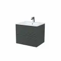 Тумба с раковиной IDDIS Bild 60 подвесная, 2 ящика, темно-серая