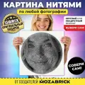 QBRIX Картина нитями по фото 37х37 круглая или квадратная (подарочный набор для создания картины нитью из фотографии)