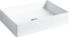 Накладная раковина ArtCeram Scalino 55 фарфоровая, без отверстия под смеситель, раковина для ванной, 55 см, прямоугольная, белая