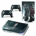 Наклейка виниловая защитная на игровую консоль Sony PlayStation 5 Fat Disc Edition, Resident Evil 2, полный комплект с геймпадами