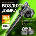 Беспроводной воздуходув 21V 6.0A литий, 2 в 1 - воздуходувка и пылесос, садовый электроинструмент с шлангом для всасывания