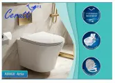 Подвесной унитаз Ceruttispa ADIGE Aria (490*360*355) безободковый, микролифт, белый