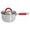WEBBER BE-345/2 Ковш 2,1л со стекл. крышкой, 16*9,5 см, нерж. сталь, капсул. индукци. дно