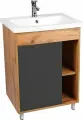 Тумба с раковиной Viant Бостон 50 графит/дуб вотан