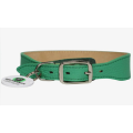 MR.KRANCH Ошейник для собак из натуральной кожи с QR-адресником 33-40см зеленый